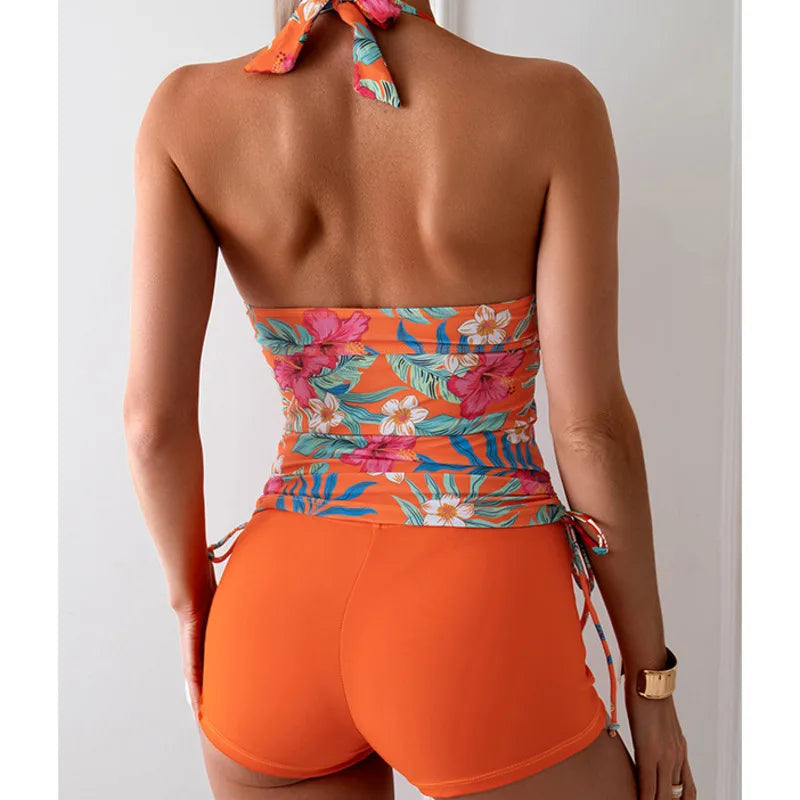 Stylish Summer Floral Tankini Set | Women's Two-Piece Swimwear