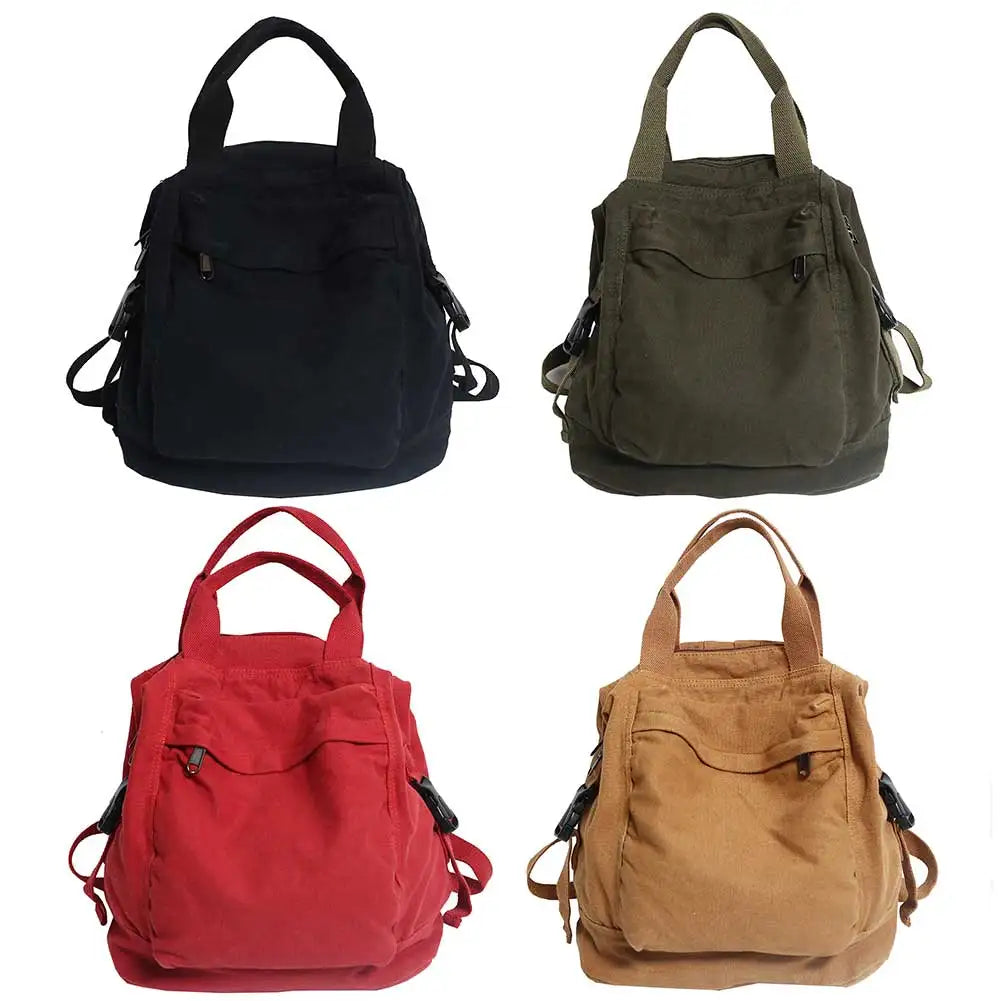Vintage Canvas Backpack for Women | Stylish School Bag