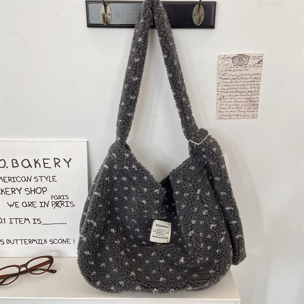 Cozy Plush Love Crossbody Bag | Stylish Large Capacity Handbag
