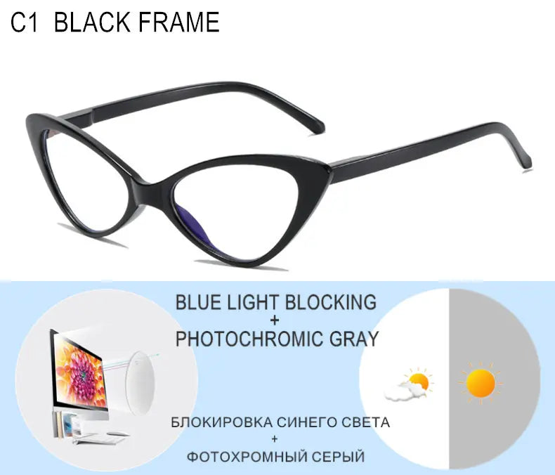 Custom Myopia Glasses with Blue Light Blocking & Photochromic Lenses
