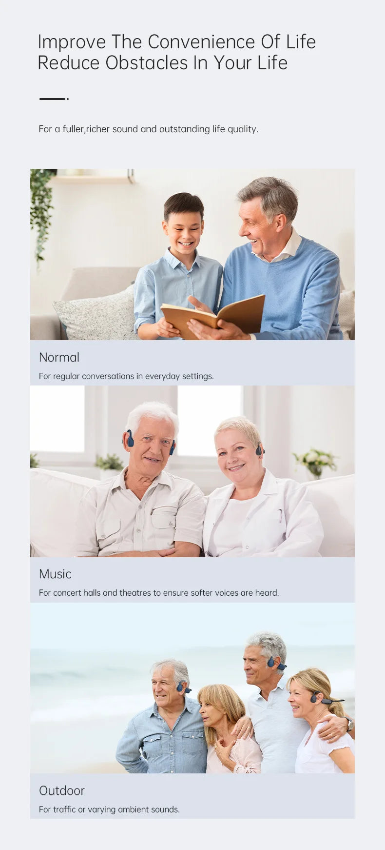 32-Channel Bone Conduction Hearing Aid | Noise Reduction & Bluetooth