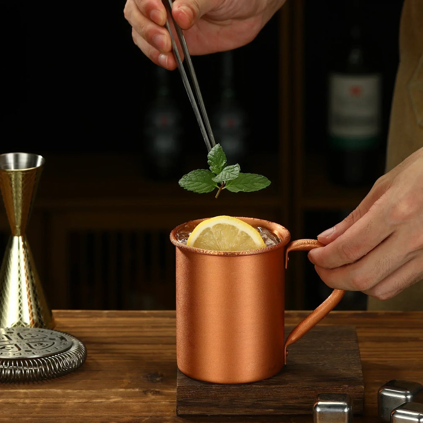 Copper Moscow Mule Mug Durable Coppery Beer Mugs Coffee Mug Milk Cup Pure Copper Cup Drinkware