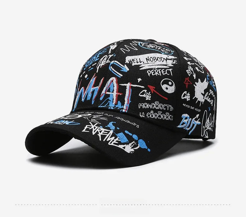 Unisex Graffiti Cotton Baseball Cap | Trendy Snapback Hat