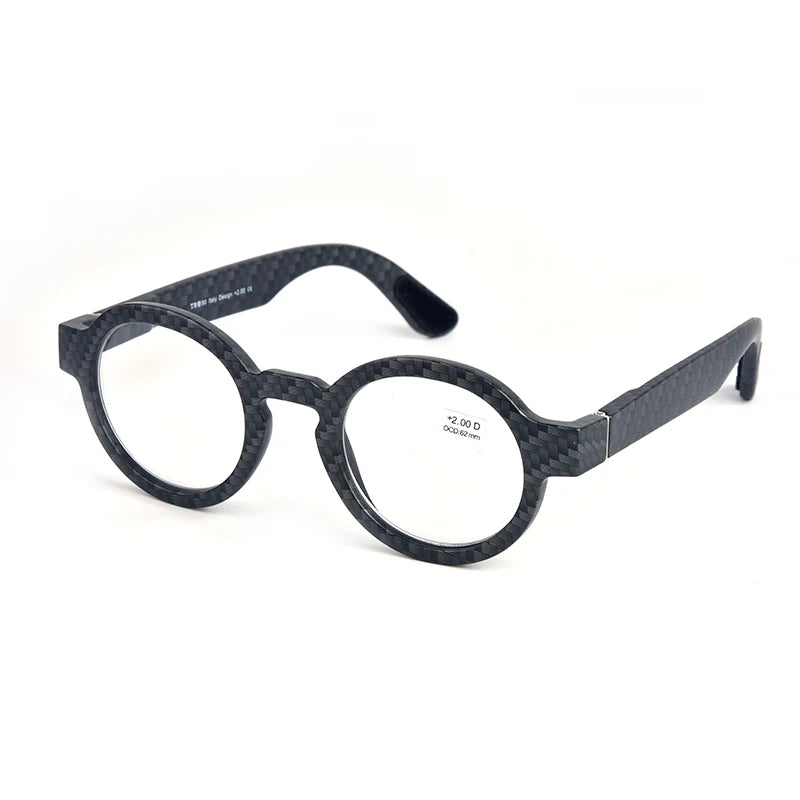 Guanhao Brand Men Reading Glasses Vintage Round Frame Clear Elderly Glasses Thick Frame Large Frame Women's Presbyopia Glasses