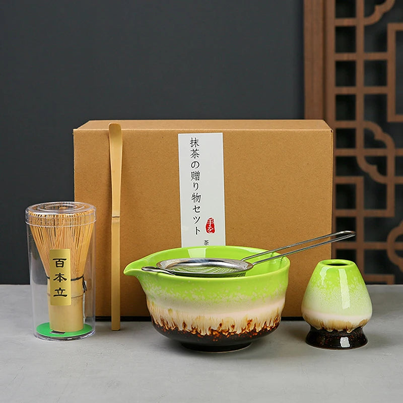 Juego completo de té Matcha con batidor de bambú y accesorios