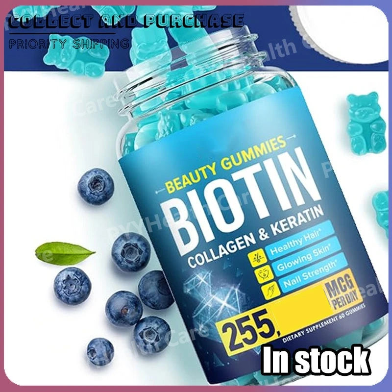 Biotin Gummies for Hair Growth, Skin & Nail Strength | Vitamin B7 Chews