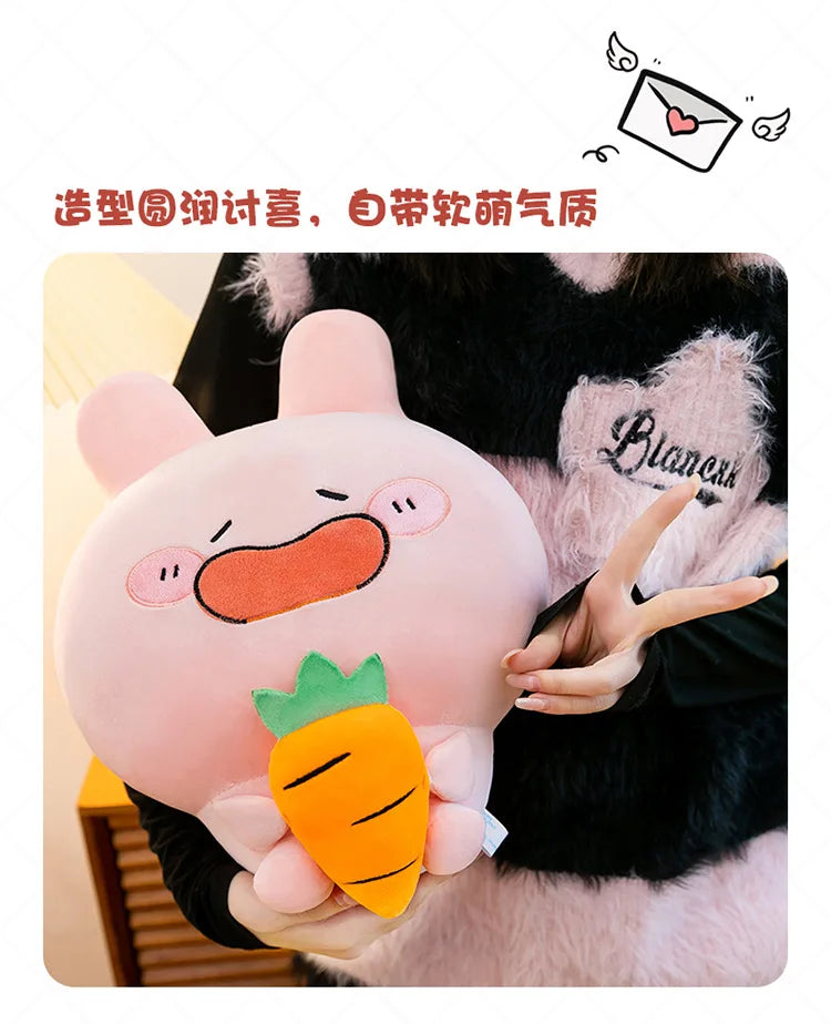 Large Pink Rabbit Plush Toy | Funny Expression Kids Stuffed Animal
