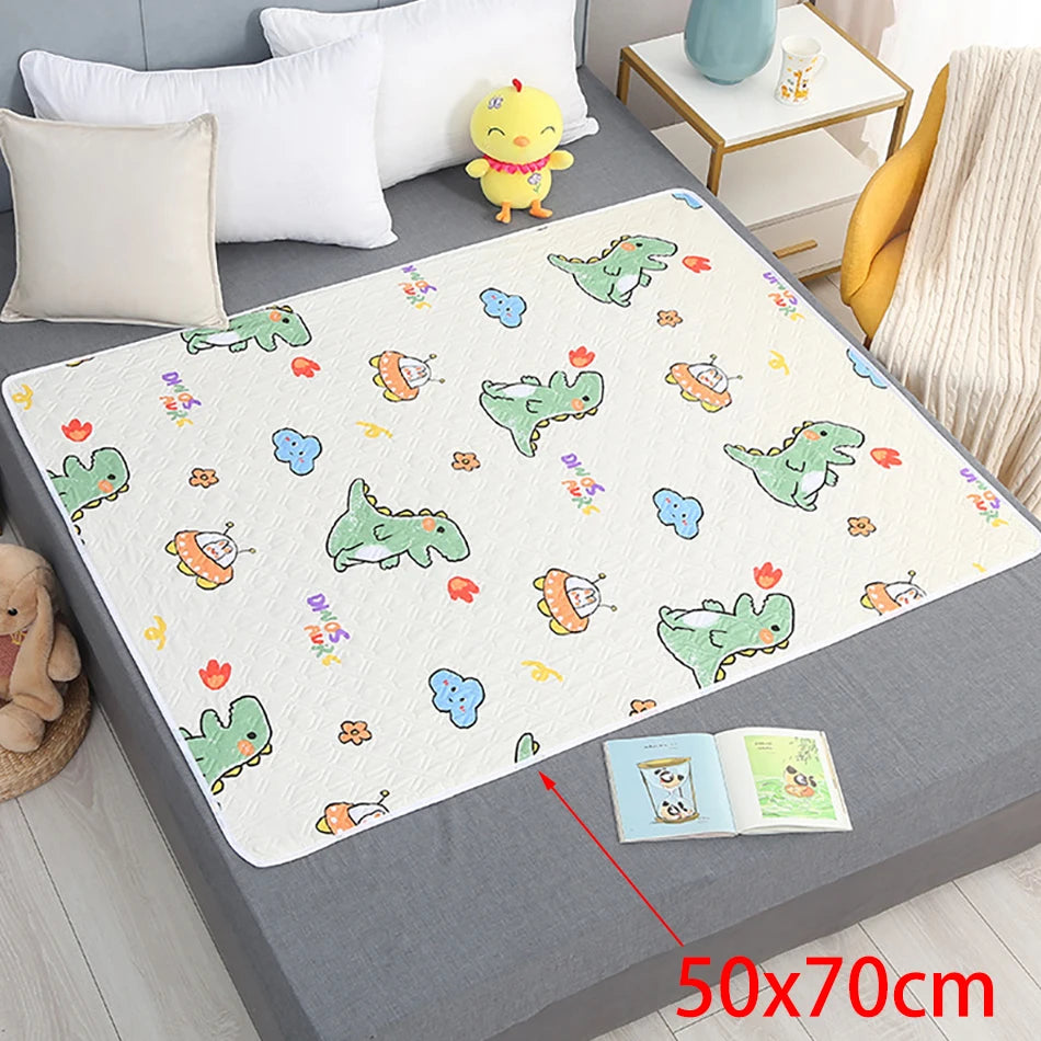 Waterproof Cartoon Dino Heart Changing Mat | Eco-Friendly Baby Care