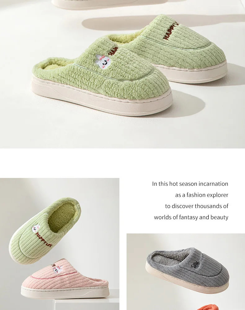 Warm Cotton Slippers for Women | Cozy Non-Slip Indoor Shoes