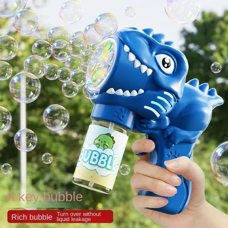 6-Hole Dinosaur Bubble Machine | Fun Electric Bubble Gun Toy