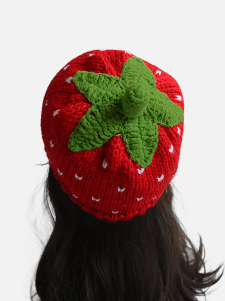 Charming Cartoon Strawberry Fishing Hat | Trendy Bohemian Crochet