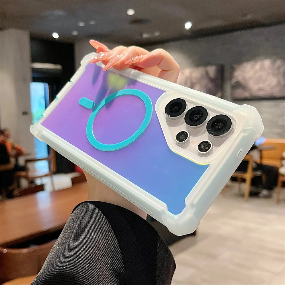 Luxury Shockproof Magnetic Color Changing Case for Samsung Devices