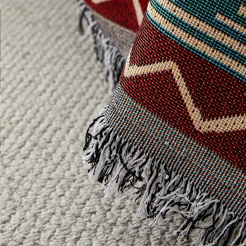 Bohemian Cotton Linen Sofa Cover | Stylish Outdoor Blanket