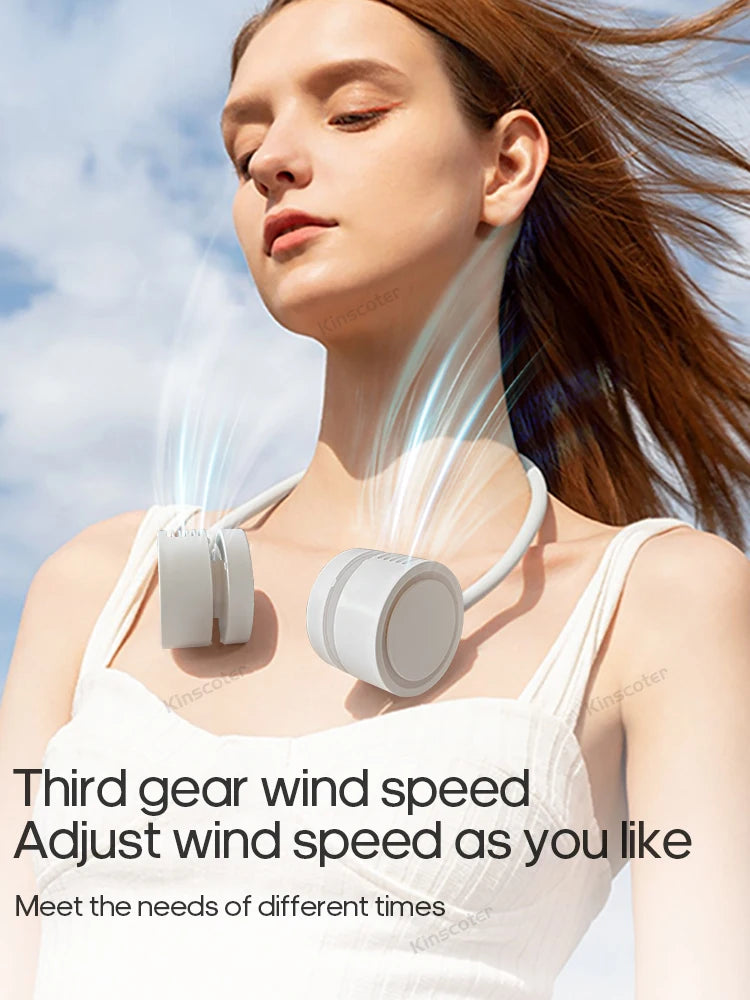 Portable Bladeless Neck Fan | USB Rechargeable Mini Air Cooler