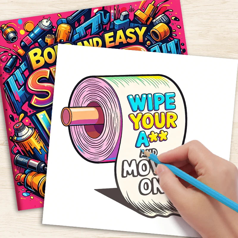 32 Pages Graffiti Coloring Book for Adults | Stress Relief & Art Therapy