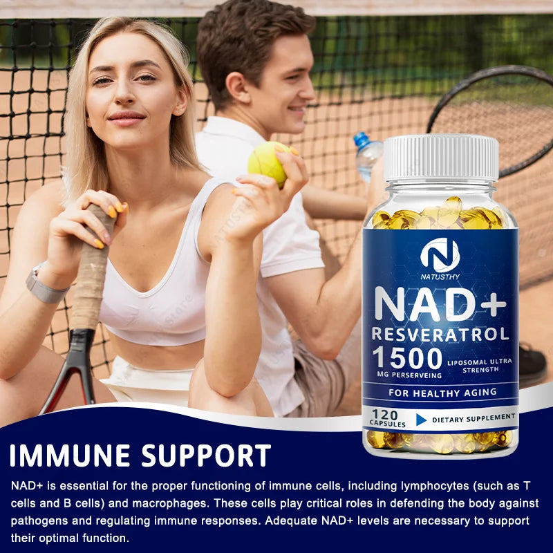 1500MG NAD+ Supplement with Trans-Resveratrol for Energy & Health