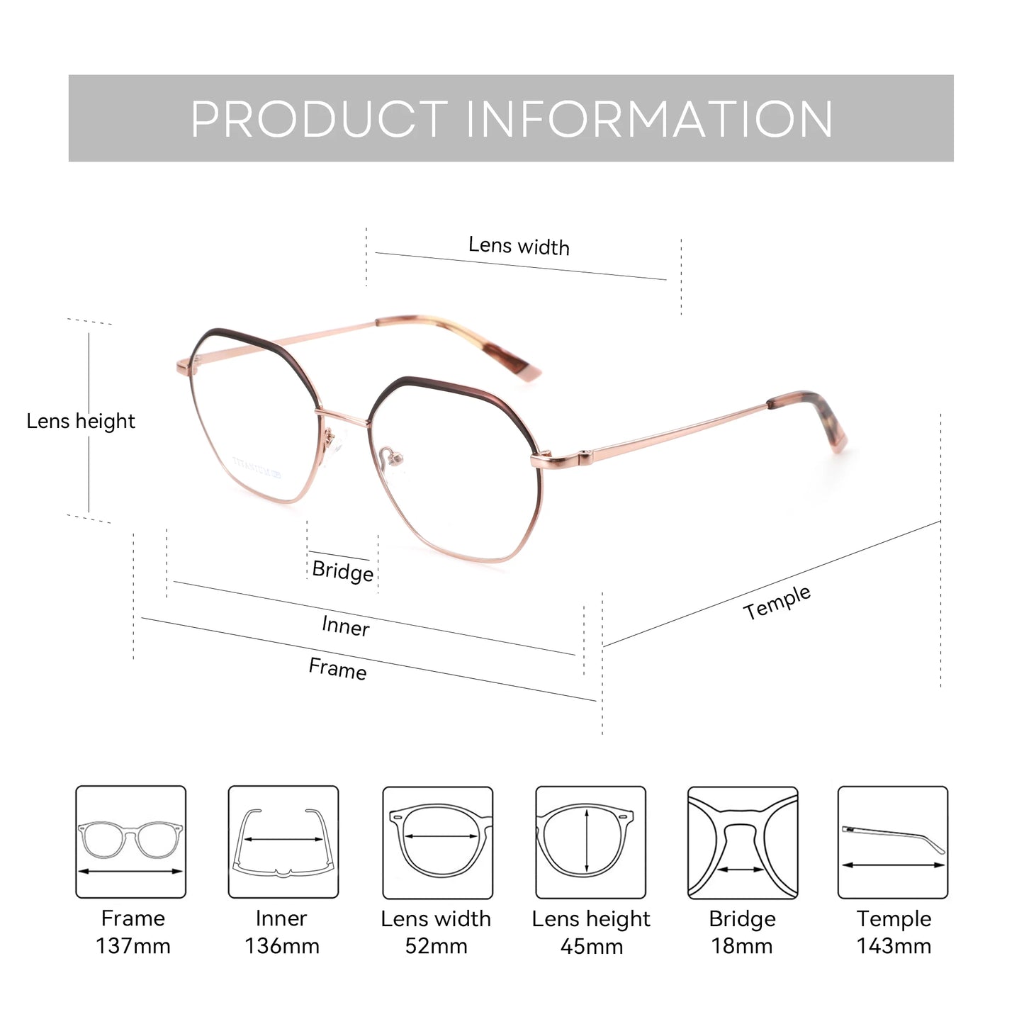 Stylish Women's Pure Titanium Prescription Glasses | Anti-Blue Light Eyewear