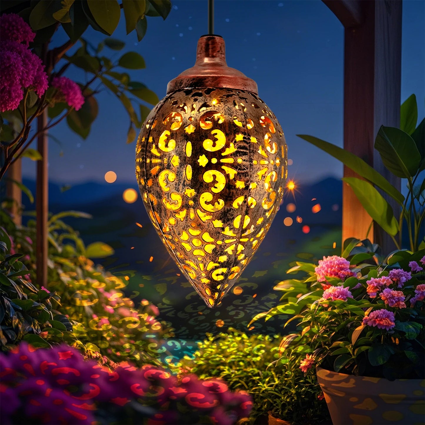 Solar Lantern Outdoor Decor | Elegant Pathway Lighting for Gardens