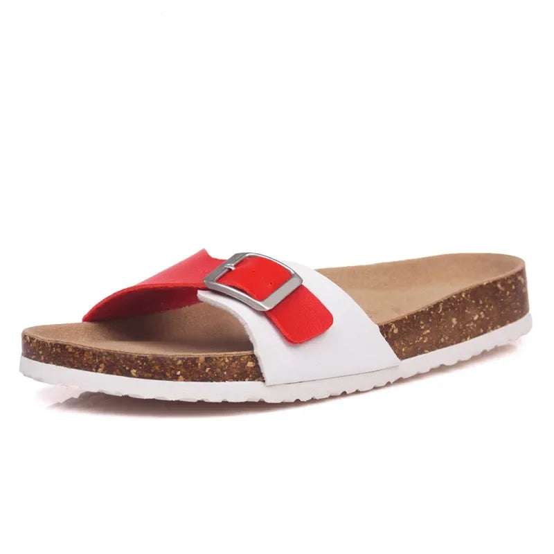 Elegantes chanclas de corcho de verano para mujer | Sandalias informales de playa