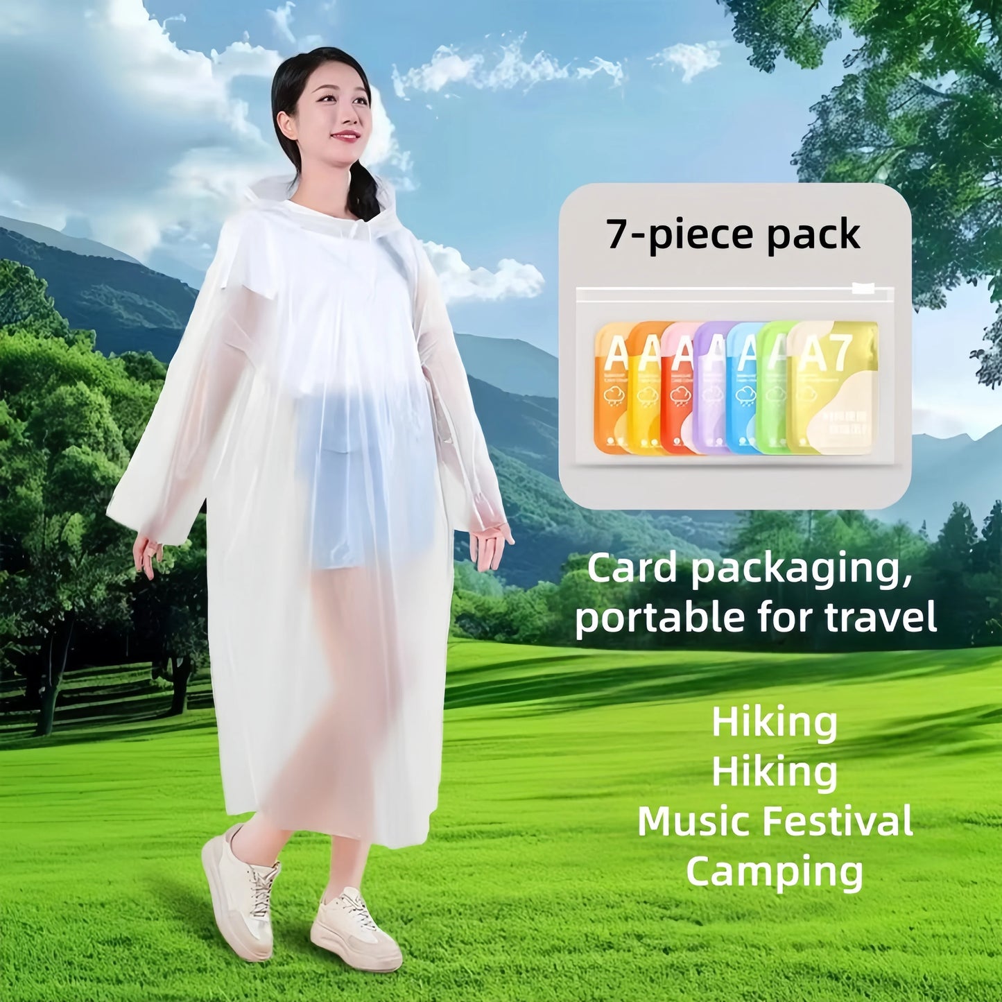 Portable Disposable Raincoat | Waterproof Travel Gear in 7 Colors