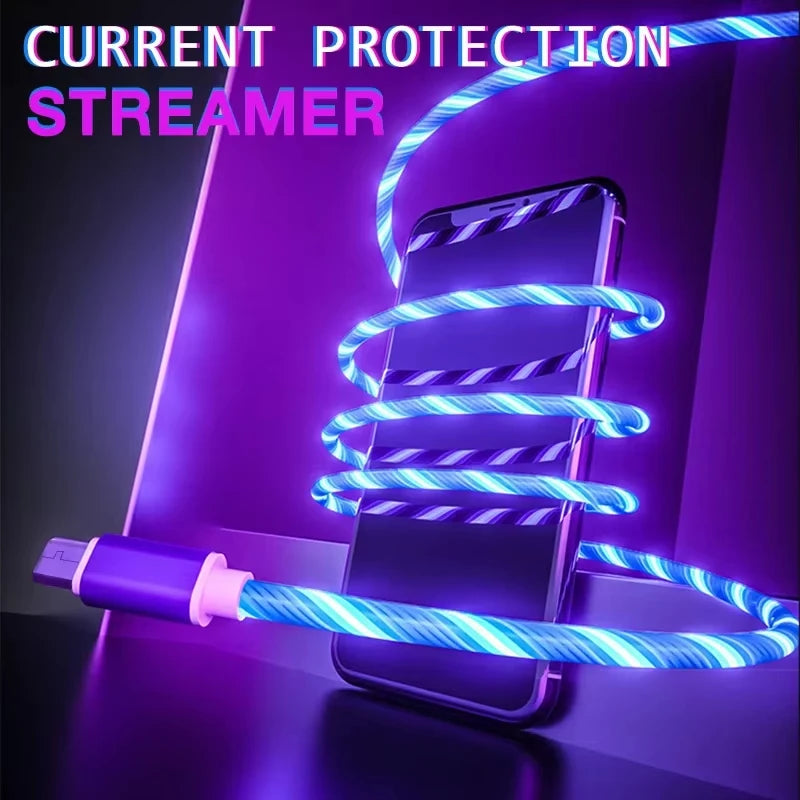 Luminous LED Light USB A to Type C Fast Charging Cable