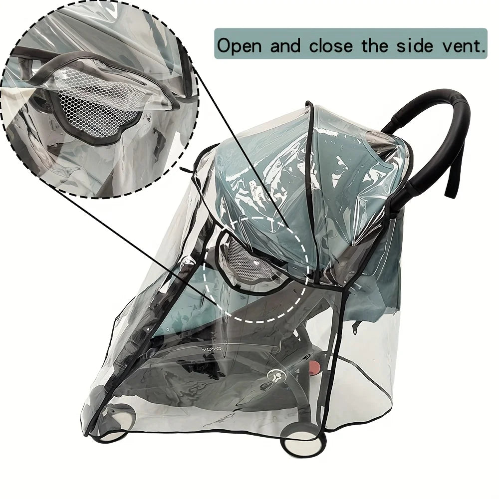 Premium Stroller Rain Cover with Dual Ventilation Holes & Double Zippers | Essential Outdoor Accessory for Babies & Toddlers