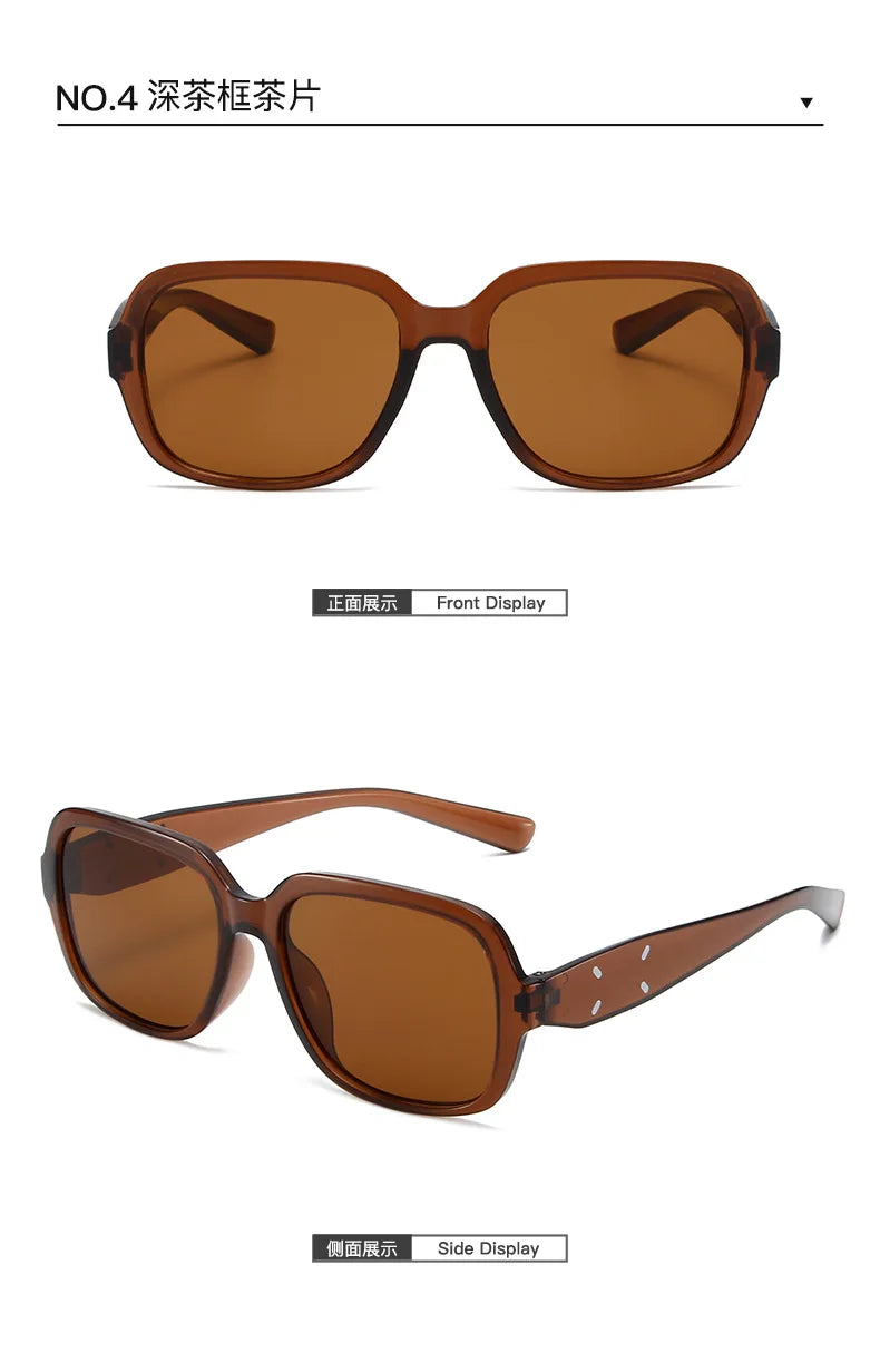 Trendy Retro Black Square Frame Sunglasses for Women & Men