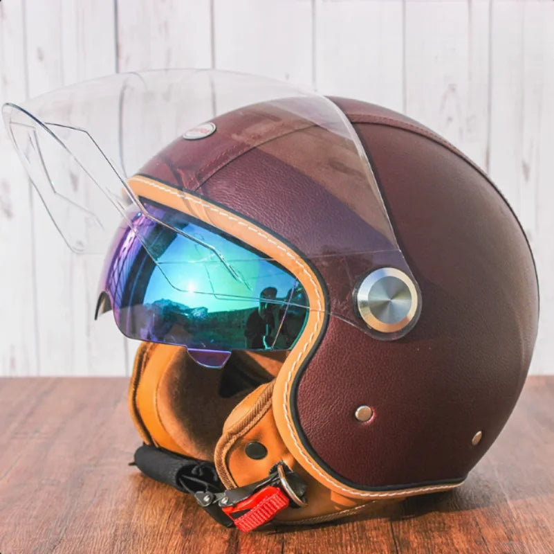 Retro Open Face Motorbike Helmet | Vintage Helmet for Riders