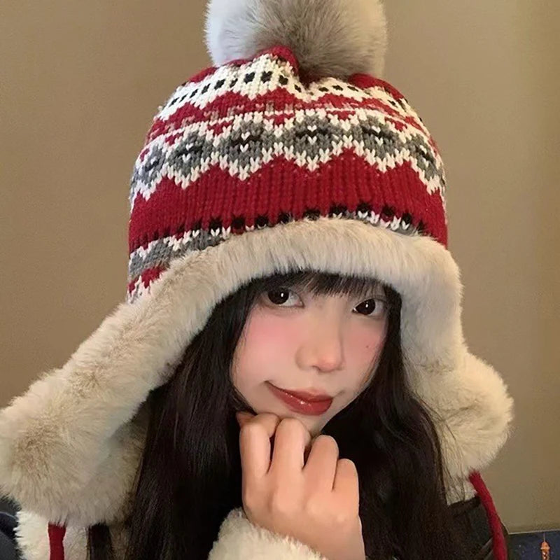 Women's Plush Fleece Lined Bomber Hat | Cozy Winter Earflap Cap