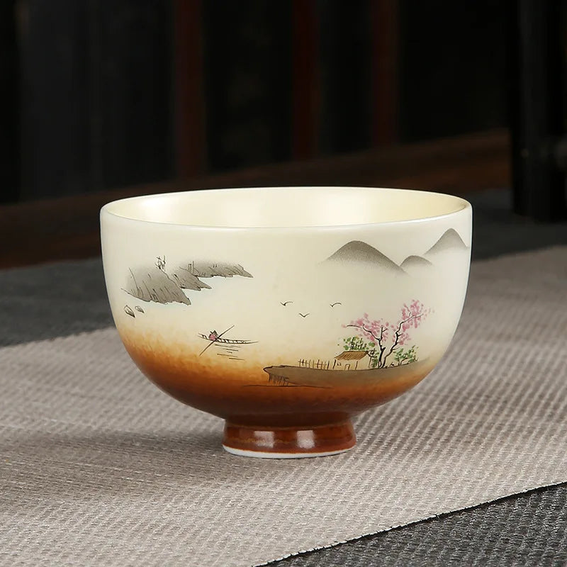 Handmade Vintage Ceramic Teacup | Japanese Coarse Pottery Mug