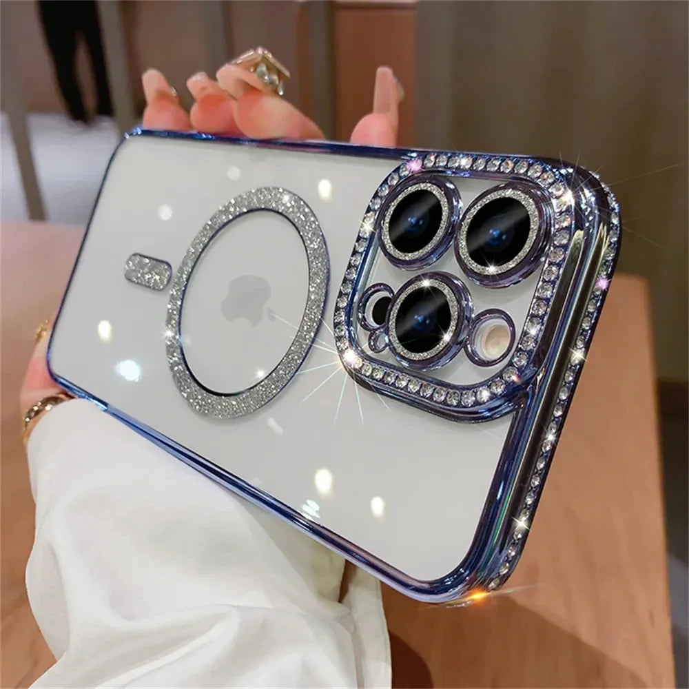 Sparkling Glitter Diamond Transparent Case for iPhone Models