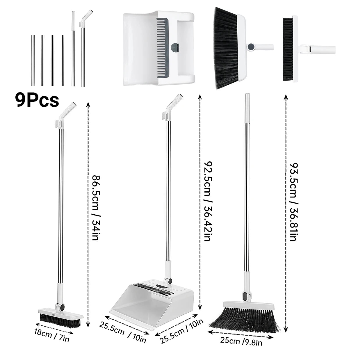 3-in-1 Broom and Dustpan Set | Efficient Home Cleaning Tool