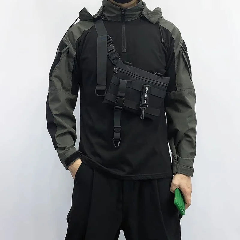 Tactical Techwear Style Crossbody Sling Bags Men Multi-function Chest Bags Y2K High Street Waist Bags Bolsos Para Hombre сумка