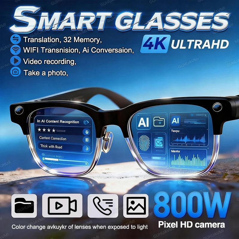 Smart Camera Glasses for Men | Video Recording & AI Features