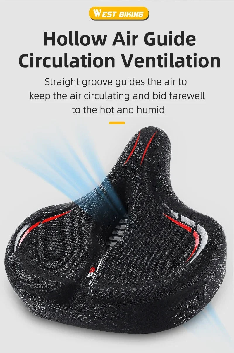 Ultra Wide Ergonomic MTB Saddle | Comfortable Shock-Absorbing Seat