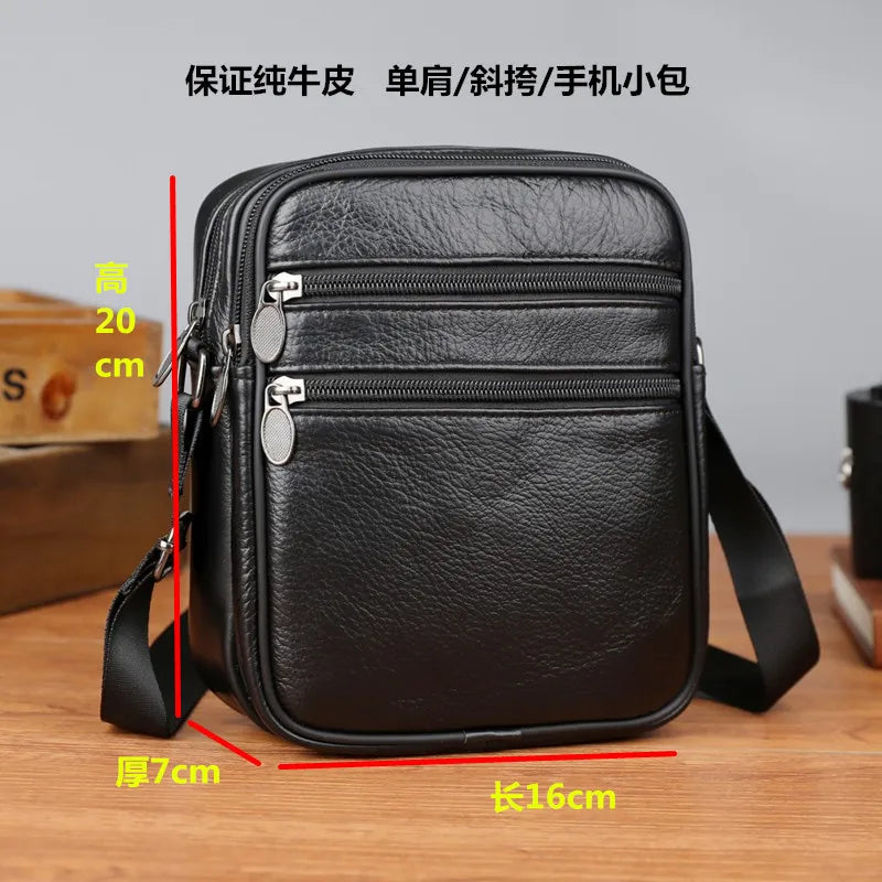 Men's Casual Sling Messenger Bag | Genuine Leather Crossbody