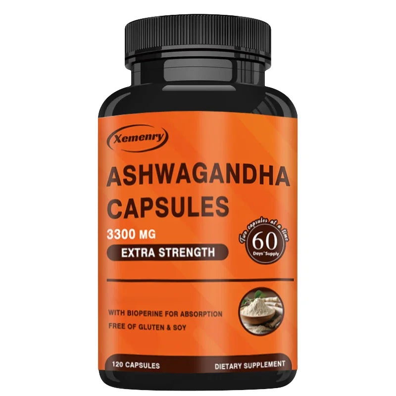 Ashwagandha Capsules for Brain Support & Stress Relief - 120 Count