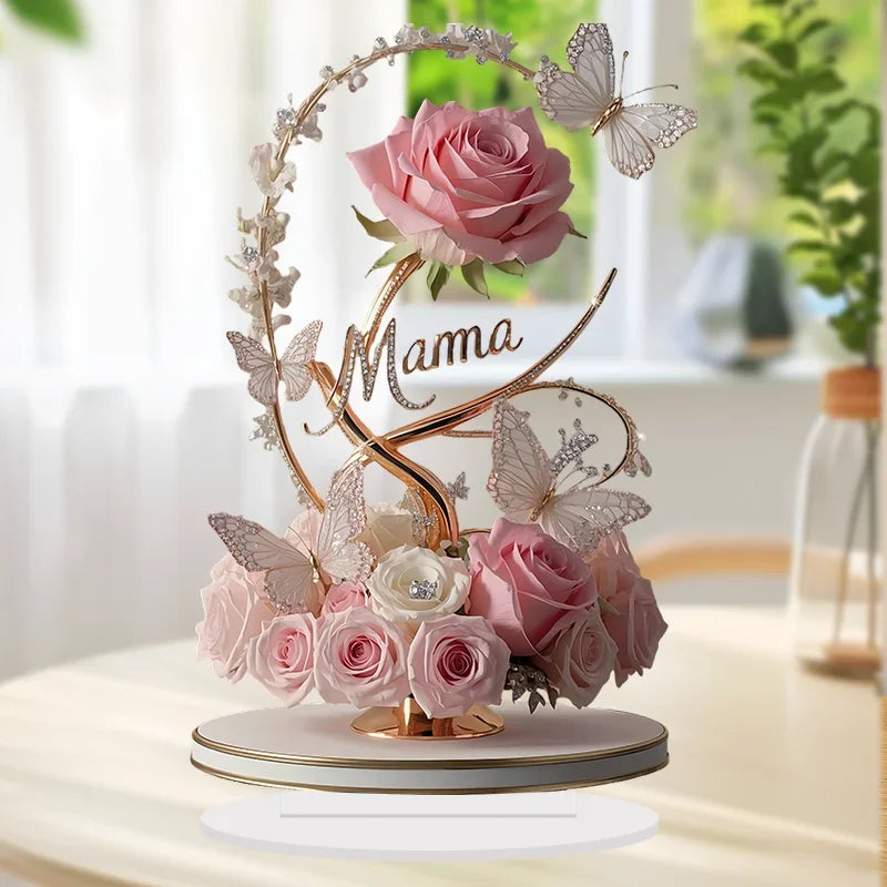 8-inch Flat Acrylic Rose Stand | Perfect Gift for Mom