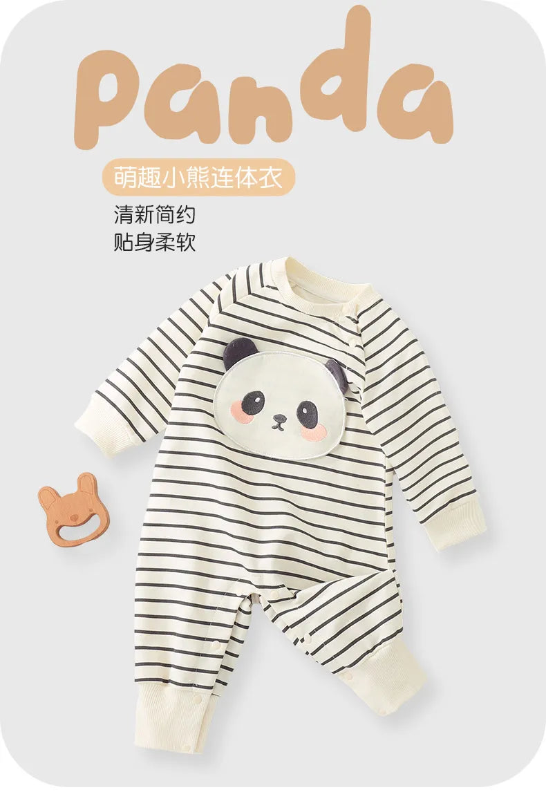 Striped Cotton Baby Romper for Newborns | Comfortable Jumpsuit