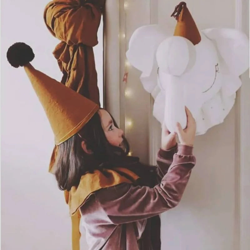 Adorable Elephant Head Wall Decoration | Charming Plush Toy