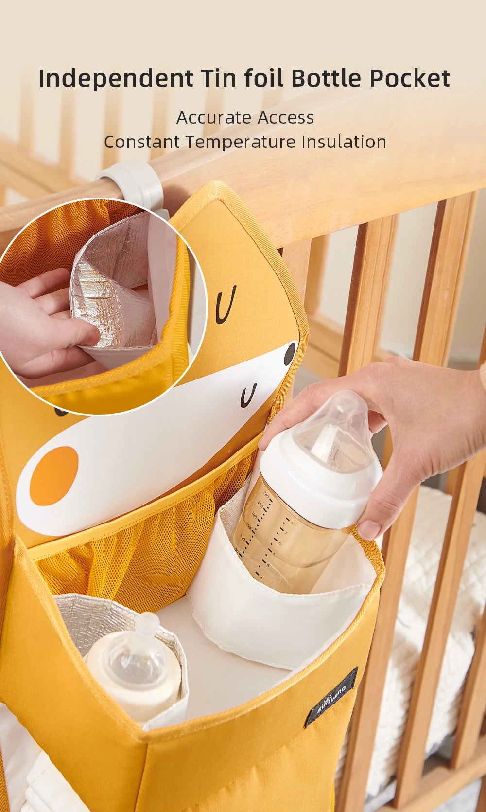 Cartoon Baby Crib Hanging Storage Bag | Multi-functional Organizer
