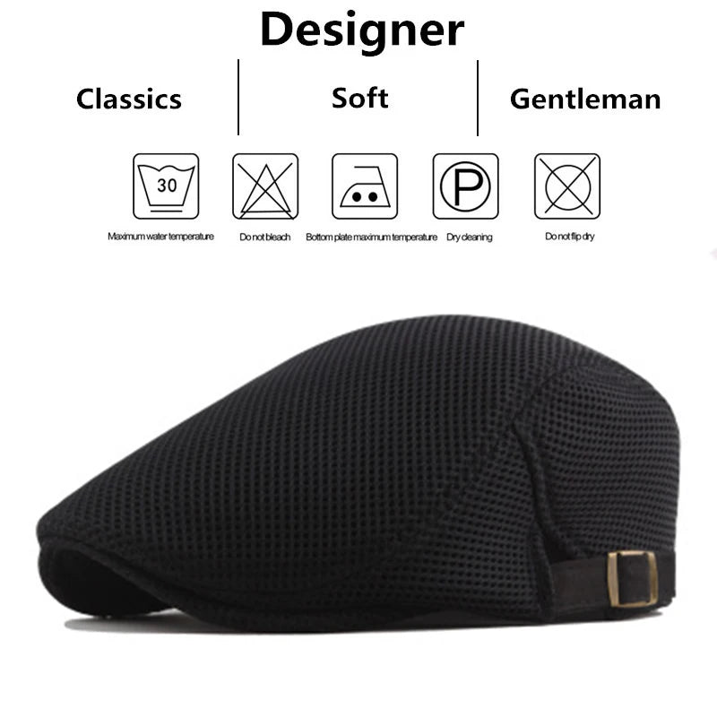 Men's Adjustable Mesh Newsboy Caps | Trendy Spring & Summer Style