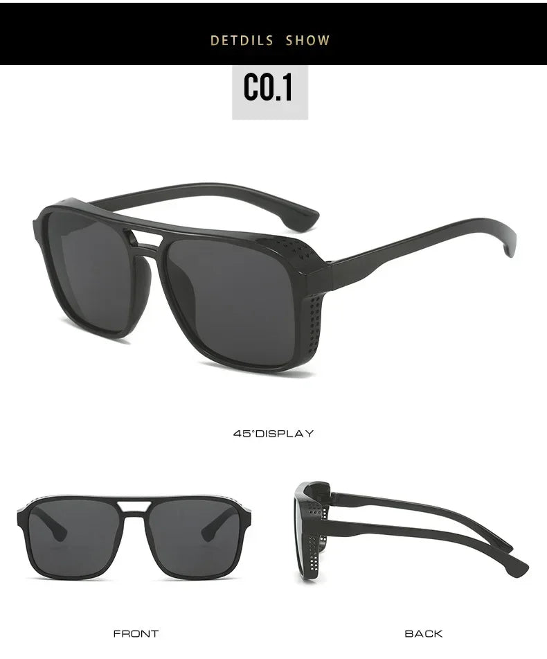 Classic Steampunk Style Sunglasses | Retro Square Sunglasses