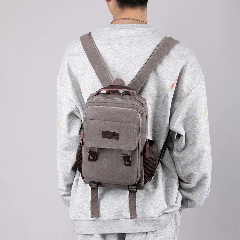 Small Men's Canvas Backpack | Versatile Casual Rucksack
