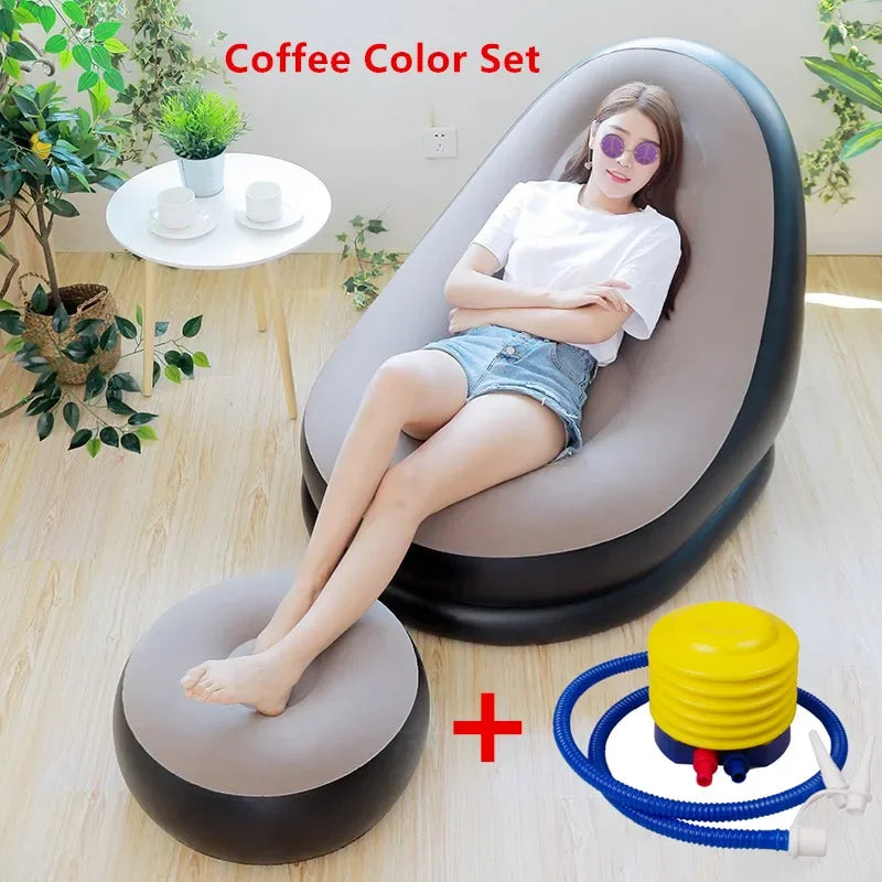 Sofá hinchable tipo puf | Máximo confort al aire libre