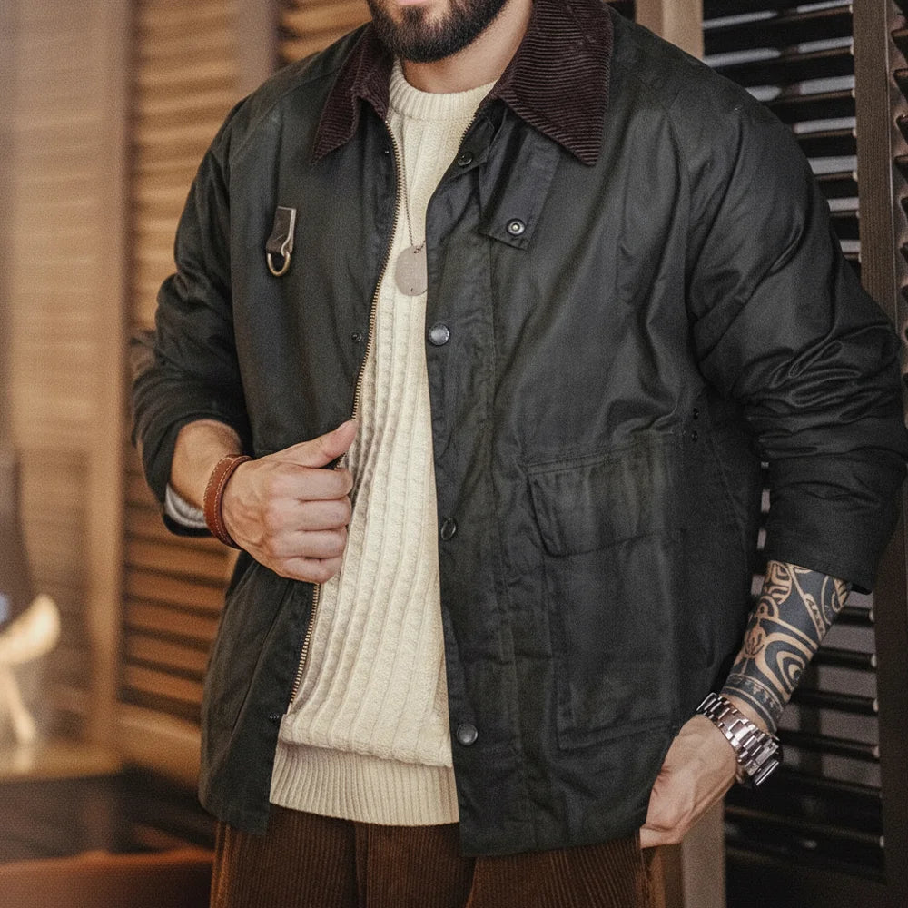 Vintage Waxed Fishing Jacket for Men | Classic Outdoor Coat
