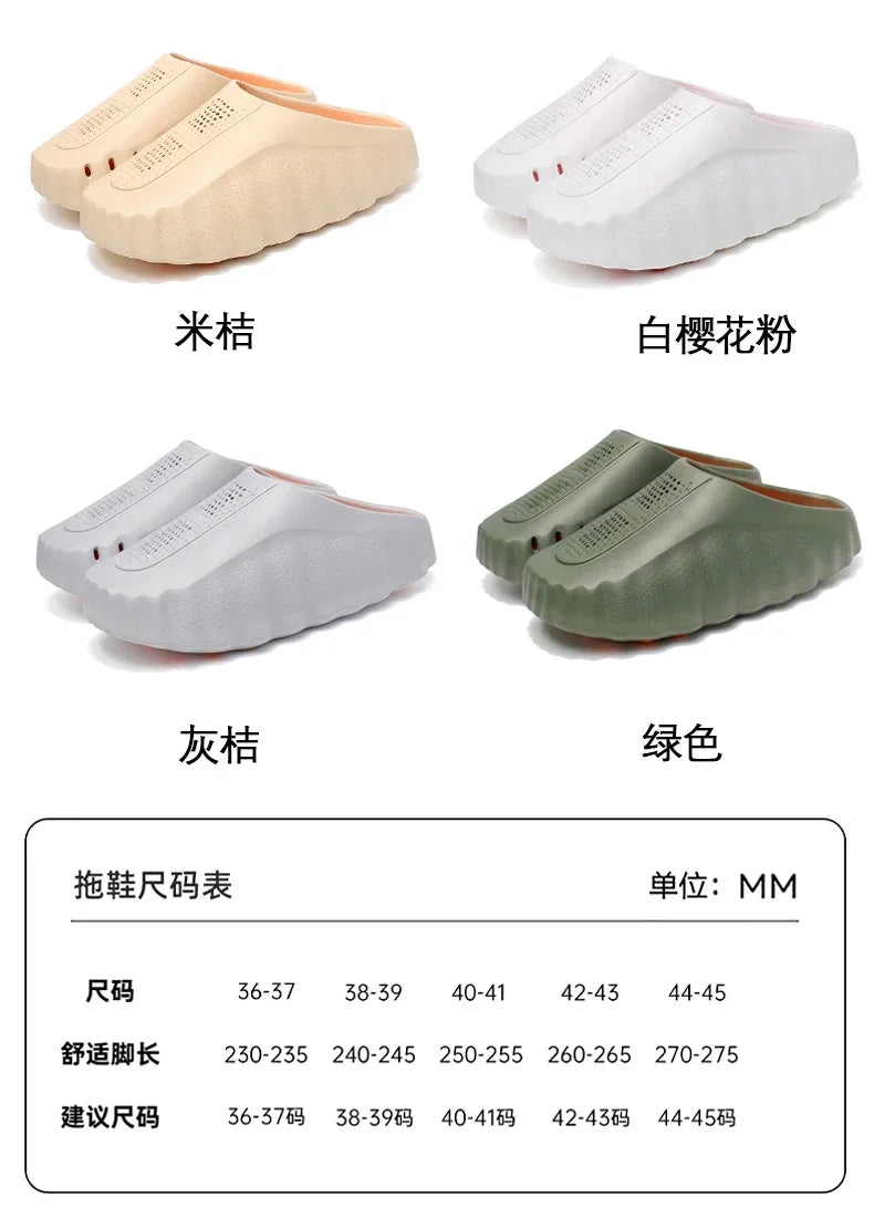 New Men's Slippers Outdoor Soft Thick Sole Slides Breathable Sandals Non-Slip Bathroom Slippers Lightweight Summer Beach Sandals