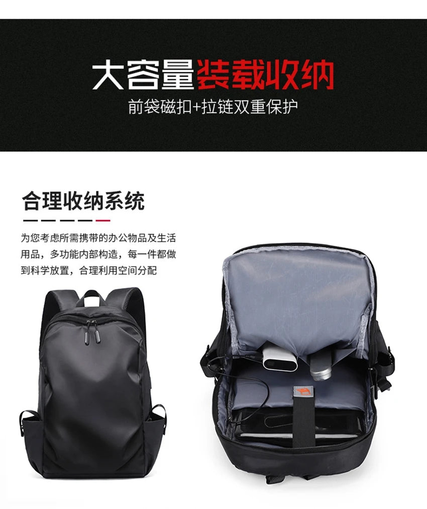 Cute Waterproof Men's Business Laptop Backpack with Cat Print