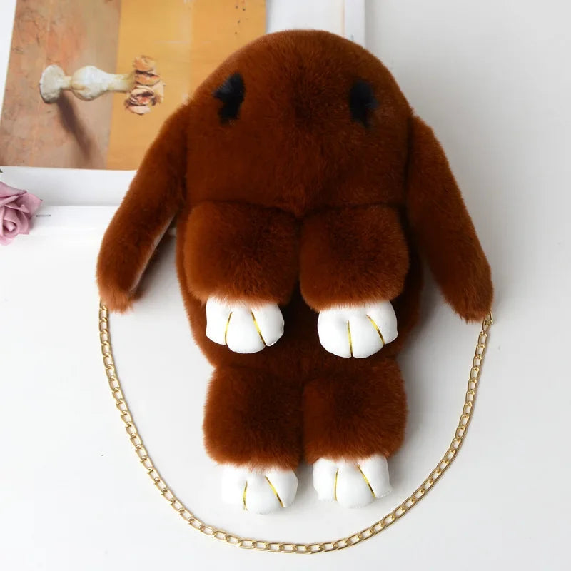 Bonito bolso bandolera de conejo de peluche | Encantador diseño cruzado