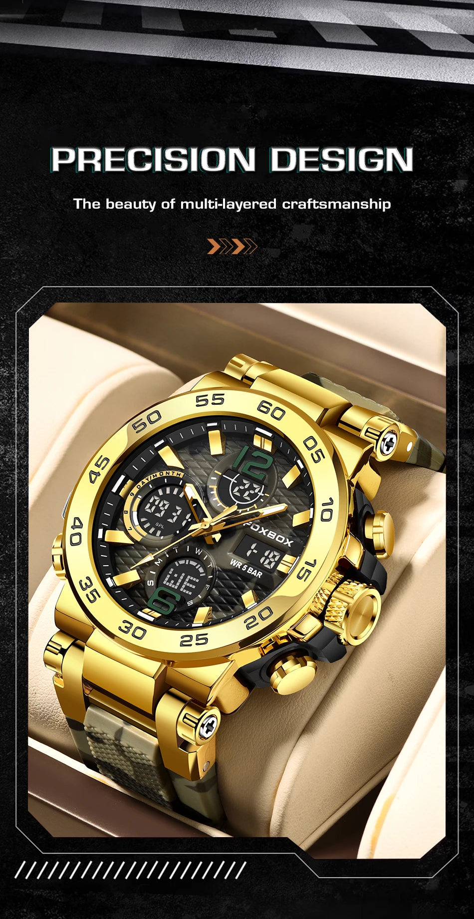 Men's Waterproof LED Sports Watch | Stylish & Multi-Functional